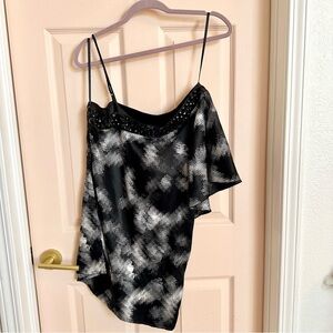 Black and grey embellished top